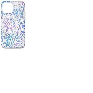 Joli Motif Mandala Pastel Roses Bleu Floral henn&eacute; Coque pour iPhone 12 Mini