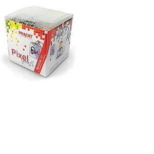 Pixel P90079-63501 Kit de bricolage amusant 41 avec pierres en bioplastique et plaque de base, système d'enfichage simple pour créer 4 porte-clés (médaillons), sans repassage ni collage