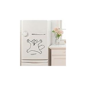 Sticker mural décoratif pour réfrigérateur Motif chat Argenté 35 x 40 cm
