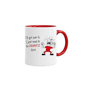 Acen Merchandise Mug humoristique avec inscription « I'll get Over it, I just Need to be Dramatic First » 325 ml et coffret cadeau