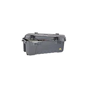 Plano Coffre de rangement avec roulettes, gris, boîte de rangement verrouillable, coffre de sportif, approuvé par les compagnies aériennes, équipement de chasse et poubelle à munitions, conteneurs robustes pour camping, 108 l