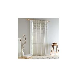 Pineapple Elephant Izmir Rideau en Voile à Franges Gris Pierre 140 x 122 cm