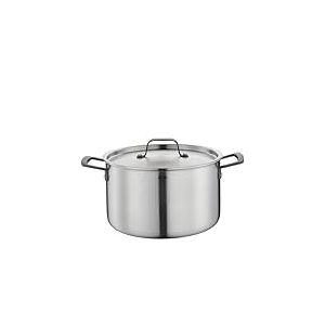 Spring Gourmet Casserole multicouche avec couvercle en acier inoxydable, passe au four, avec graduation intérieure, Ø 24 cm, hauteur 14 cm, 6,5 l, noire