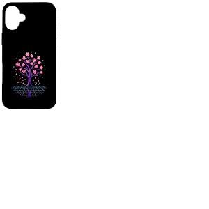 Réflexion de l'arbre Sakura Vaporwave Coque pour iPhone 16 Plus
