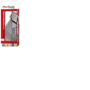 PenTools by Pentel N75W Lot de 3 marqueurs permanents Twin Tip, polyvalents et inodores, 2 pointes d'&eacute;criture (0,3 mm et 1,2 mm), couleurs assorties