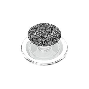 &Eacute;l&eacute;gant Motif Cachemire Noir et Blanc PopSockets PopGrip pour MagSafe