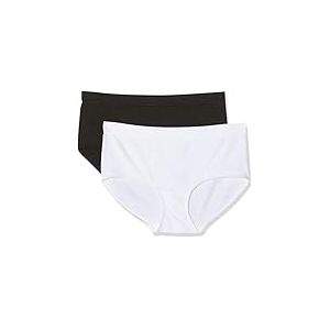 DIM Boxer Femme Les Pockets EcoDIM Microfibre Confort x2, Lot Noir/Blanc, S-M