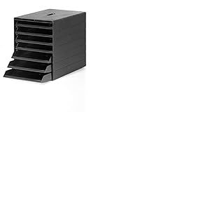 DURABLE - Module de classement IDEALBOX PLUS 7 - pour documents A4 - en plastique recyclé - 7 tiroirs - Anthracite - 1712001058