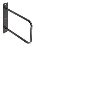 GTV Support d'étagère 22 x 23 cm - Noir mat I Retro Industrial Metal - Support mural pour étagère murale I PP-BELT-20M
