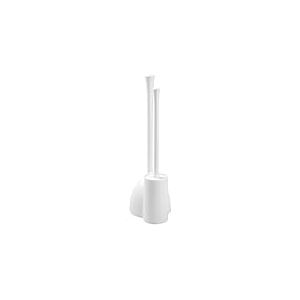 iDesign Una Valet Wc, Balayette à Toilettes et Ventouse Wc en Plastique pour le Ménage, Lot Wc Hygiénique Discret pour La Salle de Bain, Blanc