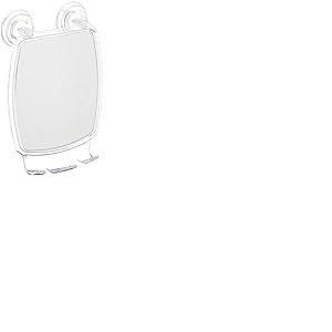iDesign Power Lock miroir de rasage, miroir &agrave; maquillage carr&eacute; en plastique avec deux ventouses puissantes, transparent