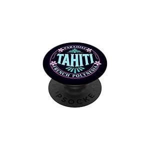 Vintage Tahiti, Polynésie Française Coucher de Soleil Palmiers Vacances PopSockets PopGrip Interchangeable
