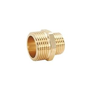 SOMATHERM FOR YOU, Mamelon laiton brut réduit double mâle 12/17-15/21, raccord durable pour eau chaude/froide, installation facile, compatible avec tous raccords filetés