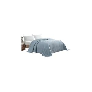 Beatrice Home Fashions Couvre-lit en Chenille, Bleu, Grand lit