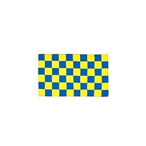 AZ FLAG - Drapeau Damier Bleu et jaune - 90x60 cm - Drapeau À Damiers 100% Polyester Avec Oeillets Métalliques Intégrés - Pavillon 50 g