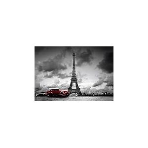 Scenolia Tableau Toile XXL en kit Paris Noir Et Blanc 130 x 90 cm - Toile Textile sans PCV - Tableau Grand Format fabriqué en France