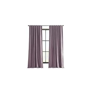 HPD Half Price Drapes Dupioni Rideau occultant texturé Vintage Imitation Dupioni (1 Panneau), mélange de Polyester, Prune fumée, 127 x 243 cm