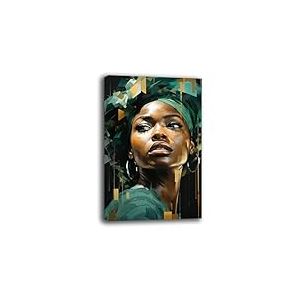 Printerland Tableau moderne vertical fille noire tableaux modernes salon mural XXL grande impression sur toile toile décoration murale décor chambre à coucher cuisine (9, 30 x 40 cm)