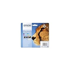 Epson Multipack T0715 Guépard, Cartouches d'encre d'origine, 4 couleurs : Noir, Cyan, Magenta, Jaune, D78 D92 D120 DX4000 DX5000 DX7000F DX8400 S20 SX100 SX200 SX210 SX400 SX600FW BX300F B40W BX610FW