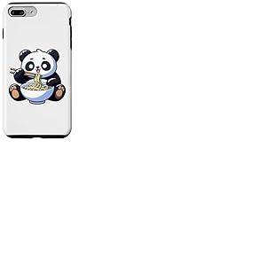 Panda Mangeant des Nouilles Ramen Mignon Kawaii Japonais Anime Coque pour iPhone 7 Plus/8 Plus
