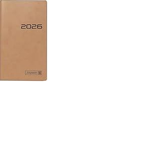 BRUNNEN Agenda de poche 753 2026, format A6, carton, marron