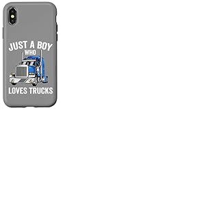 Just a Boy Who Loves Trucks, Semi-remorque pour Enfants Coque pour iPhone X/XS