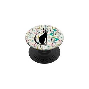 Style rétro Atomic Era Mid Century Kitty Star Fond PopSockets PopGrip Adhésif
