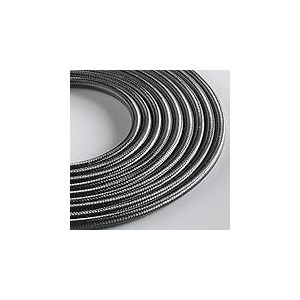 Klartext - C&acirc;ble textile rond LUMI&Egrave;RE pour &eacute;clairage, 3 x 0,75 mm, gris fer, 5 m. Attention : c&acirc;ble terre inclus ! S&eacute;curit&eacute; maximale contre les chocs.