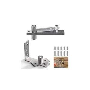 Aglehome Charnière pivotante robuste pour porte cachée, bibliothèque, charnière de porte cachée pour porte secrète en bois, rotation à 180 degrés, système de charnière à pivot invisible en acier