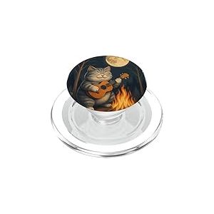 Cottagecore Chubby Kitty Cat Banjo PopSockets PopGrip pour MagSafe