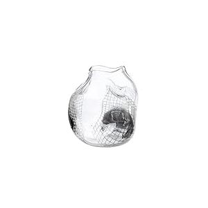 Vase en Verre - Grid - Transparent, Noir teinté dans la Masse - Hauteur : 22 cm - Vase de Table étanche