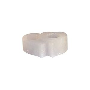 Himalaya Double Cœur de Sel Dreams 4041678004828 Photophore en Cristal de sel – Blanc Line