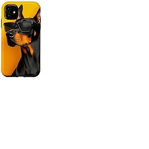 Un Dessin d'un Chien Doberman Cool avec des Lunettes de Soleil Coque pour iPhone 11