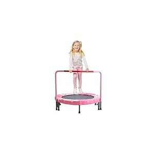 VEVOR Mini Trampoline Pliable pour Enfant, 955 x 750 mm, Fitness rebounder pour Tout-Petits avec poignée, Cadeau d'anniversaire pour Enfants de 3 Ans et Plus, garçons et Filles pour s'amuser, Rouge
