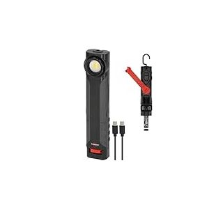 Brennenstuhl HL 600 AD Lampe &agrave; main LED &agrave; dynamo avec c&acirc;ble USB C (600 + 180 lm, IP54, IK08, lampe de travail &agrave; batterie avec jusqu'&agrave; 15 heures d'autonomie, crochet et aimants int&eacute;gr&eacute;s)