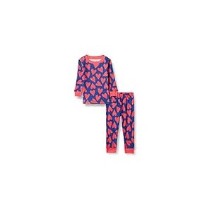 Amazon Essentials Pyjama unisexe en coton &agrave; coupe ajust&eacute;e pour b&eacute;b&eacute;, motif c&oelig;urs bleu orange, 18 mois