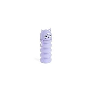 Back2Fun - Trousse Pot à Crayons 2 en 1 Extensible, Étui Scolaire à Un Compartiment, Porte-Tout rétractable en Silicone Souple avec Fermeture éclair, Matériel Scolaire, Chatonne
