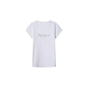 Pepe Jeans HANA Glitter N T-Shirt Fille Blanc (Blanc), 16 Ans