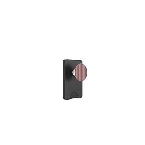 Elegant Mauve & Dusty Grey Stripes Vertical Lines PopSockets PopWallet pour MagSafe