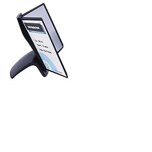 TUKA-i-AKUT Kit Pupitre Pr&eacute;sentoir de Table, avec 10 Panneaux d'Affichage A4 Pochettes de Vision, Pr&eacute;sentation et Consultation Documents. Syst&egrave;me de Panneau, Tableau de Vision, Noir TKD8220 Black