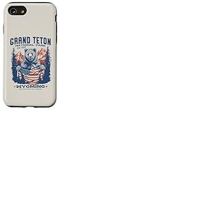 Drapeau Patriotique Grand Teton Park Bear Coque pour iPhone SE (2020) / 7/8