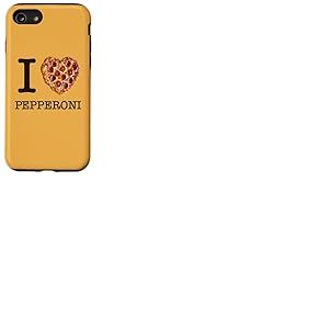 pour Les Amateurs de Pizza: I Love Pepperoni Texte Noir Coque pour iPhone SE (2020) / 7/8