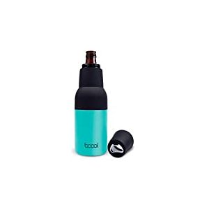 Bcool Refroidisseur de bi&egrave;re avec d&eacute;capsuleur isotherme pour bouteilles et canettes de bi&egrave;re et de boissons gazeuses en acier inoxydable Porte-boissons - Housse de canettes et pots qui aide &agrave; garder la boisson froide (Turquoise)