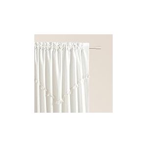 ROOM99 Rideau avec Passe Tringle Chloe 140 x 250 cm Largeur x Hauteur, D&eacute;coration de Fen&ecirc;tre, Curtains et Draperies int&eacute;rieurs pour Salon, Chambre Moderne Galon &agrave; Pompons &Eacute;cru, 1 pi&egrave;ce