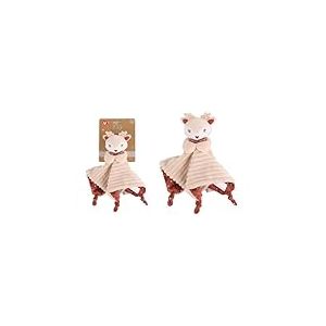 DODO D'AMOUR - Doudou Carré - Biche - 053970 - Crème - Polaire - Cadeau Naissance - Peluche - Bébé - Doux - Lavable en Machine - Design Français - À Partir de 0 Mois
