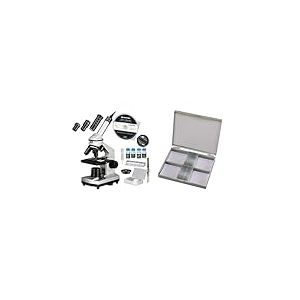 Bresser Junior 40x-1024x Microscope Set & Lames préparées 25 pièces/Coffret