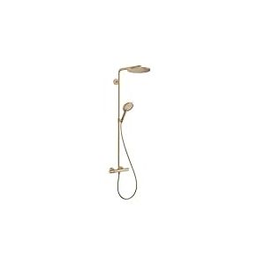 hansgrohe Raindance Select S - Colonne de douche avec mitigeur thermostatique, douche pluie 240mm avec robinet, douchette, support, flexible, barre et douche de t&ecirc;te ronde, Bronze Bross&eacute;, 27633140