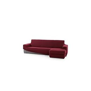 FAVERTI® Housse de canapé d'angle Super élastique avec accoudoir Court Droit (Vue de Face) Modèle NOVELE | Bordeaux | Protecteur de qualité en Tissu Jacquard Toucher Coton