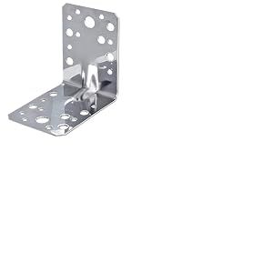 Alberts 848224 &Eacute;querre d'assemblage renforc&eacute;e avec nervure | acier inoxydable | 90 x 90 x 65 mm | kit de 10