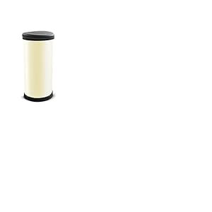 CURVER One Touch Poubelle décorative effet métal 70% recyclé Ivoire 40 l